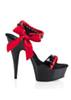Pleaser - DELIGHT615 Sandale à bride à la cheville - Noir/Rouge Product image